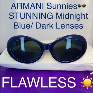 Womens Giorgio Armani Vintage Sunnies🕶️🔥Flawless!💙Midnight Blue🕶️Hot Item OS